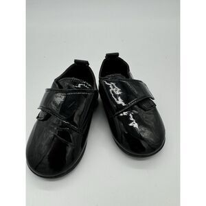 baby boy toddler leather pu black shoes size 2- Slip‎ On Soft Bottom